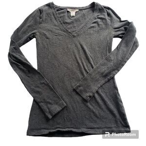 Forever 21 Heather Gray LS Crew Neck Tee Small | Cotton-Blend Long Sleeve Layer